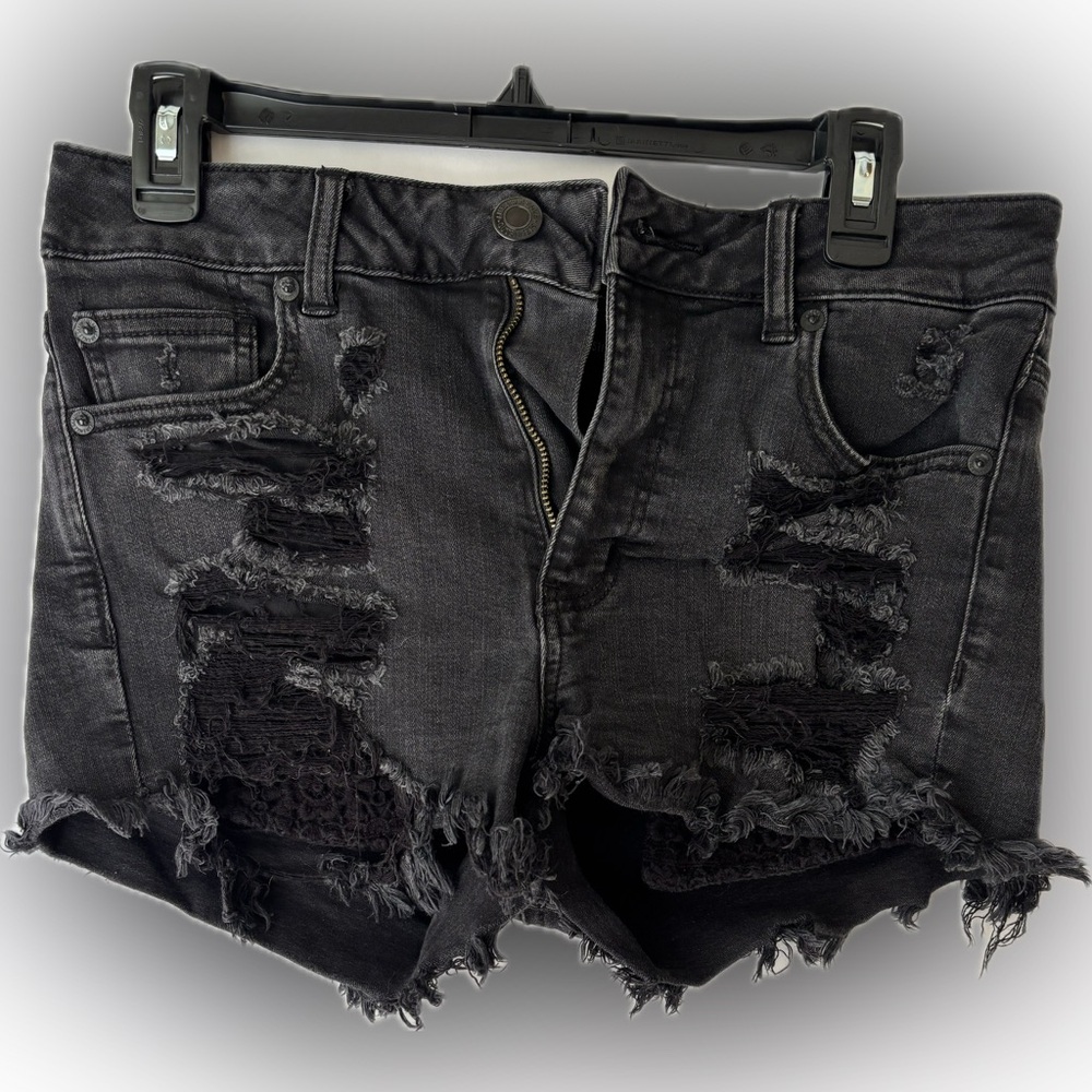 American Eagle Outfitters Ripped Black Jean Shorts